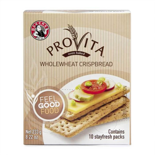 Bakers Provita Original Whole Wheat Crispbread (Pack of 10 Stay Fresh Packs) (Kosher) 233g