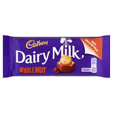 BEST BY SEPTEMBER 2024: Cadbury Dairy Milk Wholenut Bar 55g