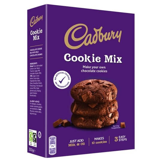 BEST BY JANUARY 2025: Cadbury Chocolate Cookie Mix 265g