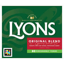 Lyons Original Blend Tea (Pack of 80 Tea Bags) 232g