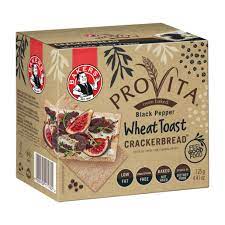 BEST BY JANUARY 2025: Bakers Provita Crackerbread Black Pepper 125g