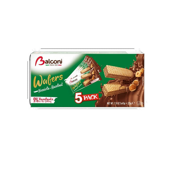 BEST BY OCTOBER 2024: Balconi Hazelnut Wafers 5pk 225g