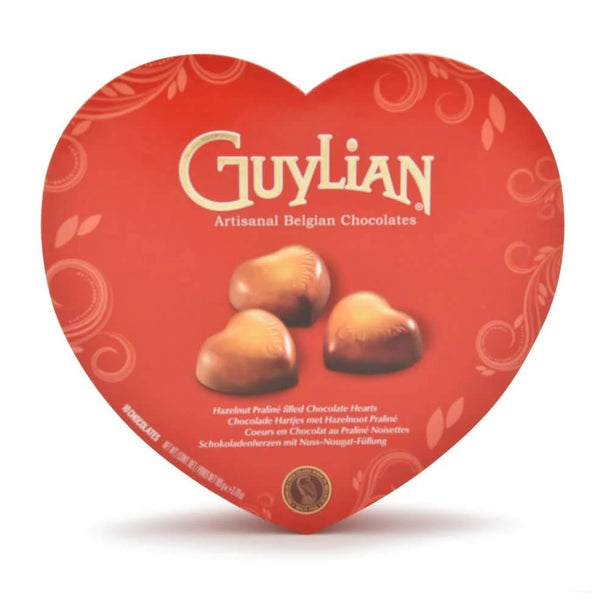 BEST BY NOVEMBER 2024: Guylian Artisanal Belgian Chocolates Hazelnut Praline Filled Hearts 105g