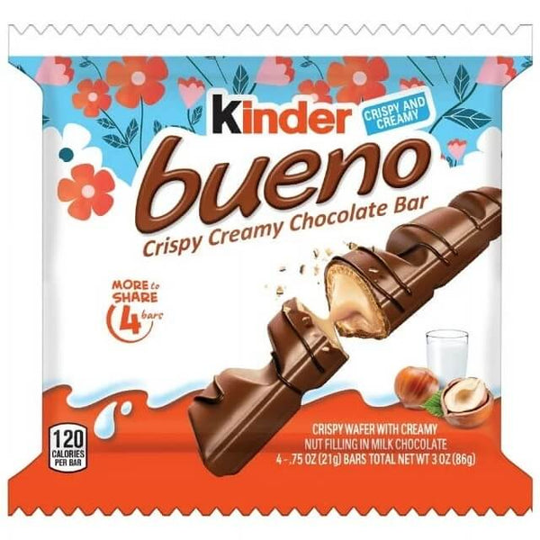 BEST BY SEPTEMBER 2024: Ferrero Kinder Bueno Bar Four Milk Chocolate 86g