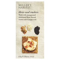 Millers Harvest Three Seed Crackers Linseed Sesame Seed and Poppy Seed 125g